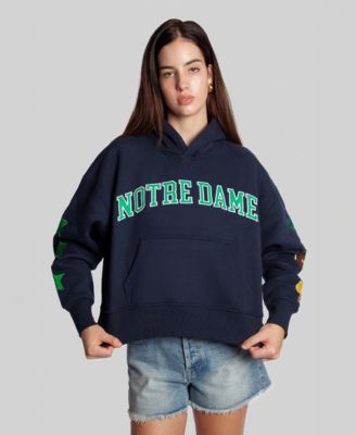 Women's Navy Notre Dame Fighting Irish Cropped Spirit Hoodie