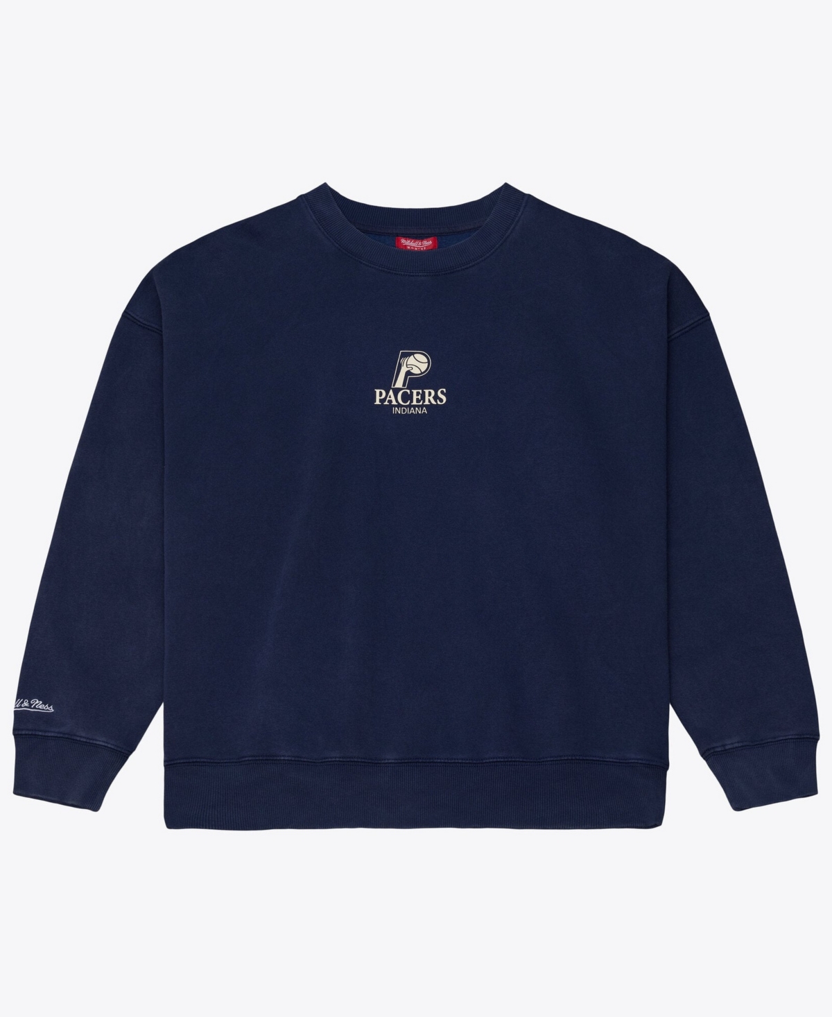 Mitchell & Ness Women's Navy Indiana Pacers Core Essentials Micro Logo Fleece Sweatshirt - Navy