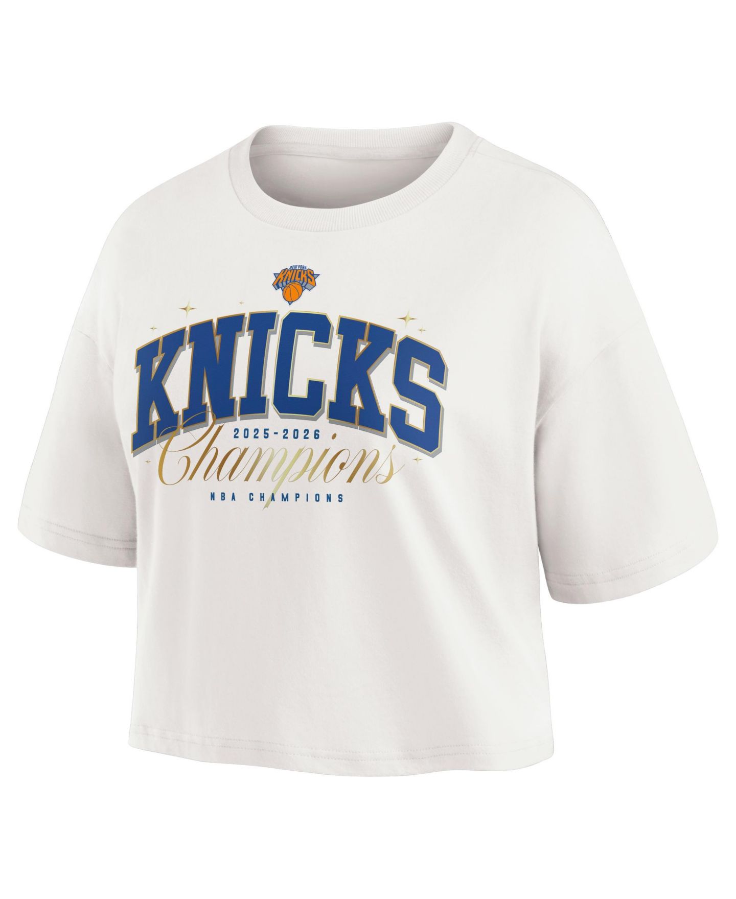 Женская футболка Fanatics White New York Knicks Banner Bound Cropped — фото 2