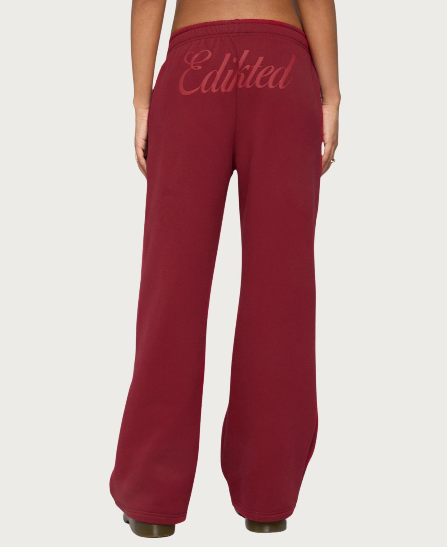 Женские брюки Edikted Miss Sweatpants, цвет: Бордовый — фото 4