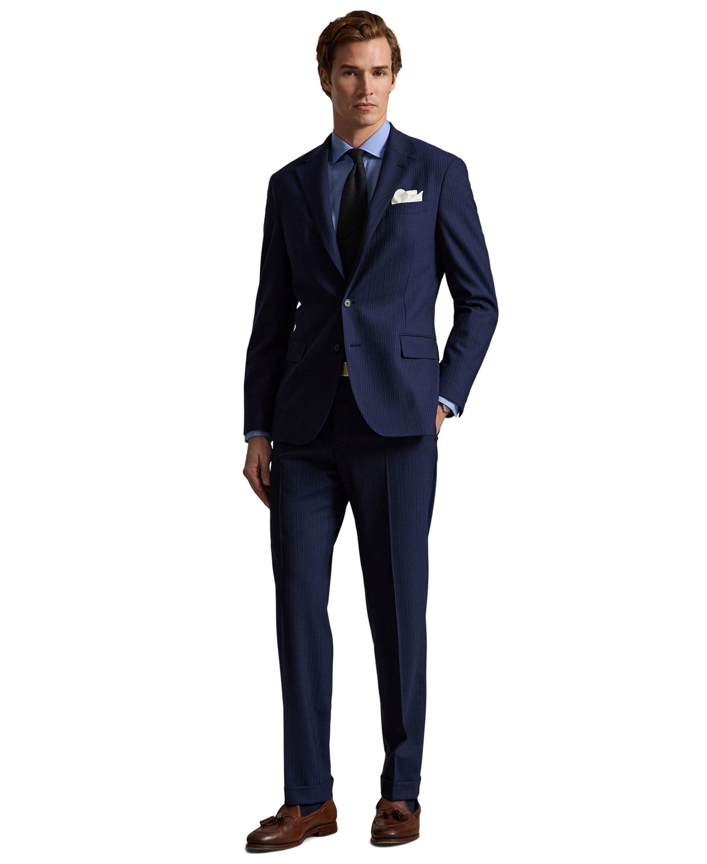 Мужские брюки Polo Ralph Lauren Pinstripe Stretch Twill, цвет: Тёмно-синий — фото 2