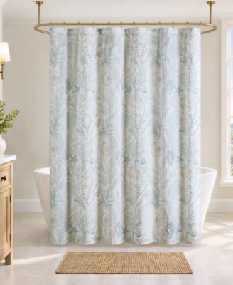 Sea Meadow Coastal Printed Shower Curtain, 72" x 72"