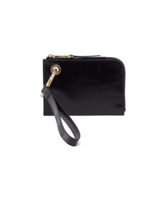 Jett Leather Zip-Closure Wristlet, 6"W x 4.5"H x 1"D