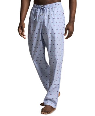 Men's Nautical Flag Motif Print Pajama Pants