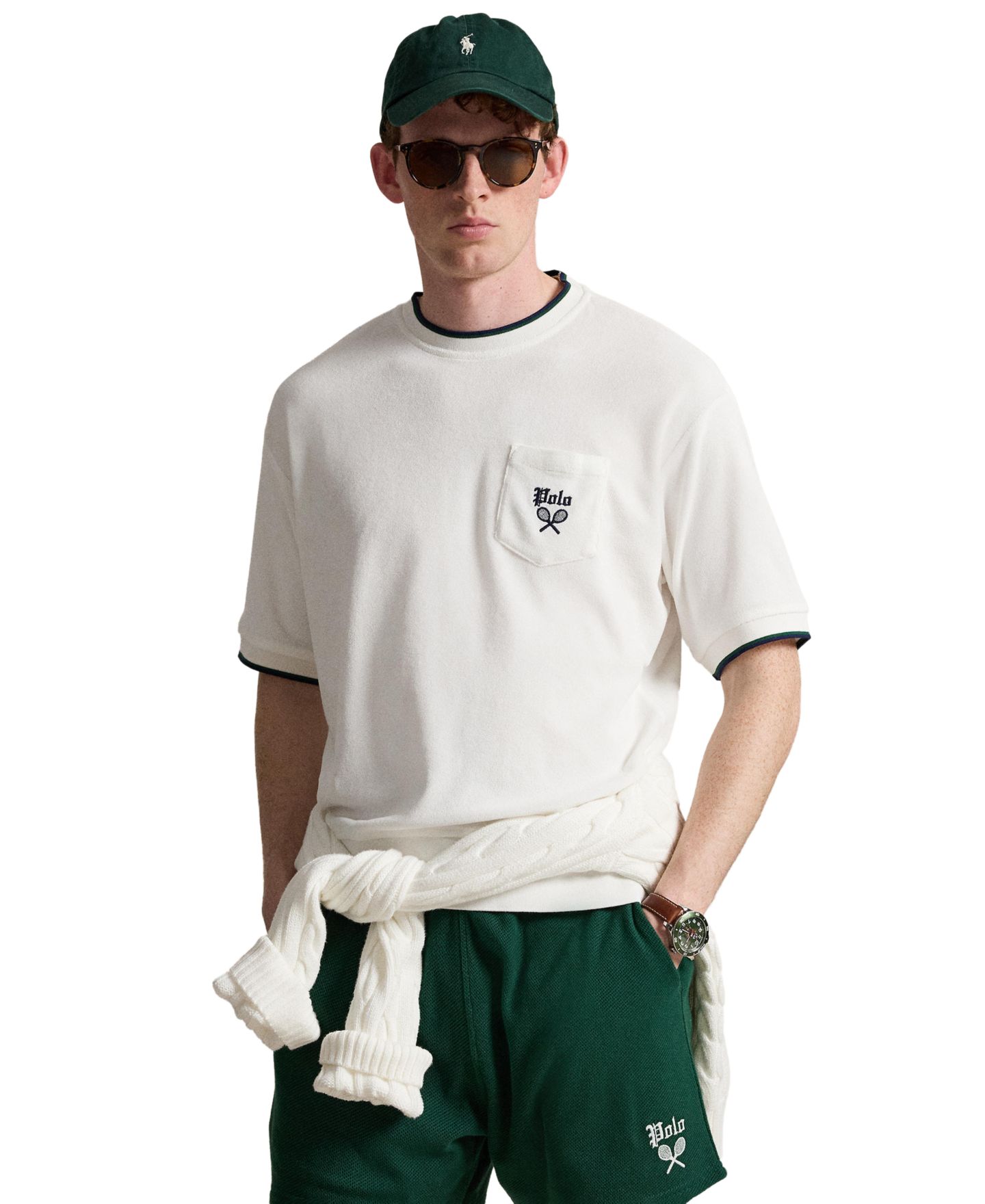 Мужская футболка Polo Ralph Lauren Relaxed Terry Short-Sleeve, цвет: Белый — фото 1