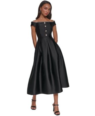 Women's Off-the-Shoulder A-Line Midi Dress