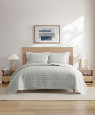 Cathay Home Inc. Enzyme Washed Crinkle Quilt Set, Twin/Twin XL