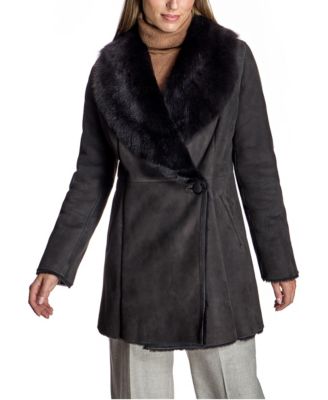 Women's Michelle Slim Shearling Shawl Collar Jacket