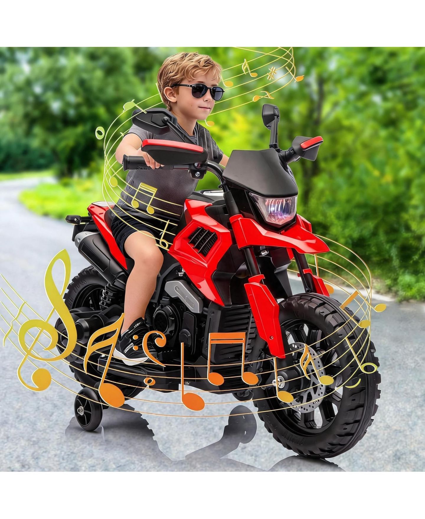 Детская игрушка homfan Large Electric Motorcycle Battery-Powered Gentle Start, 66 Lb. Capacity, от 4 лет, цвет: Красный — фото 9