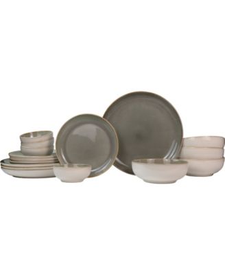 Resona Moss Green 16 Pc. Dinnerware Set, Service for 4