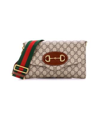 Small Horsebit 1955 Curved Flap Shoulder Bag GG Coated Canvas