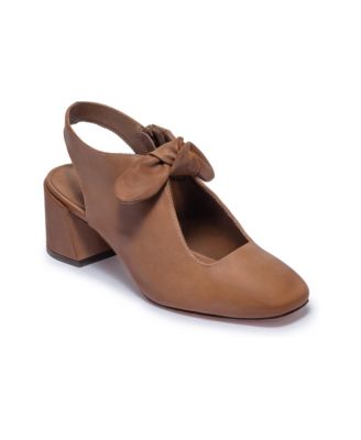 Women's Angelina Square Toe Slingback Bow Pumps