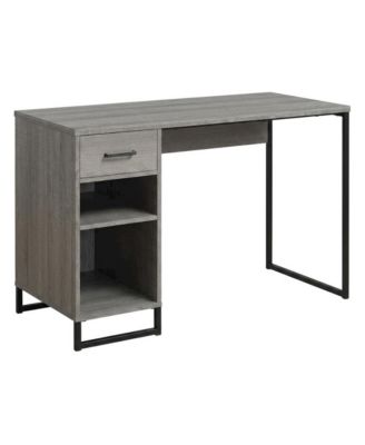 Wooden Desk with Hutch in Natural Finish for Home Office