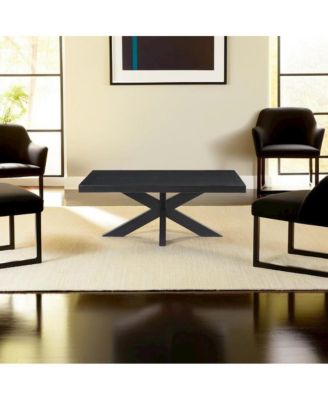 Elegant Ebony Cocktail Table with Ash Veneer Top and Solid Rubberwood Legs