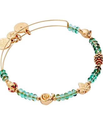 Woodland Glass-Beaded Gold-Tone Bangle