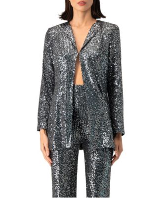 Women's Sequin Single-Clasp Evening Blazer