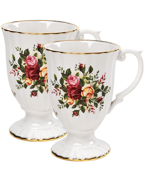 Royal Albert "Old Country Roses" Fluted Mugs, Set of 2 Glassware