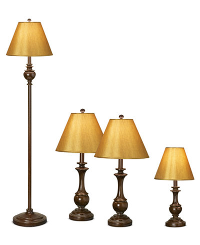 kathy ireland home by Pacific Coast Devon Collection Set of 4 Lamps (2 Table Lamps, Floor Lamp and Desk Lamp)