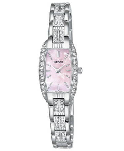 Pulsar Watch, Women's Crystal Accented Stainless Steel Bracelet PEG987