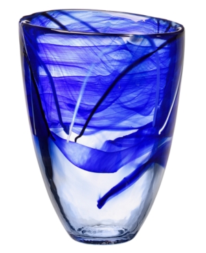 Shop Kosta Boda Contrast 8" Vase In Blue