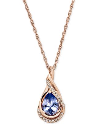 tanzanite necklace rose gold