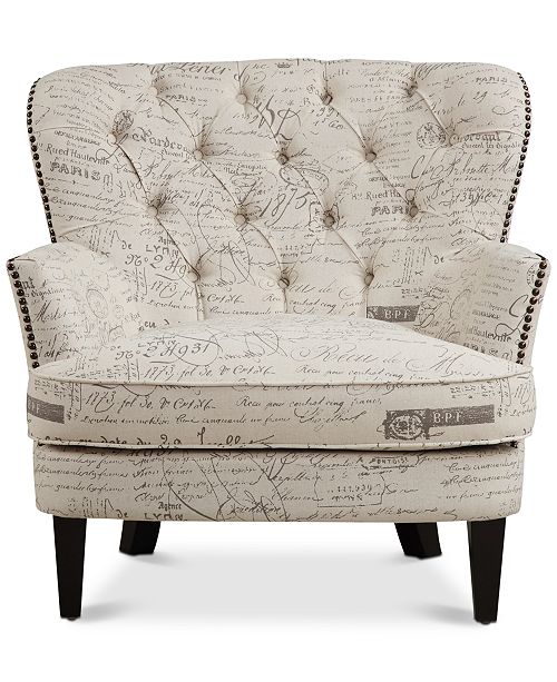 Furniture Royden Upholstered Armchair, Quick Ship Furniture Macy's