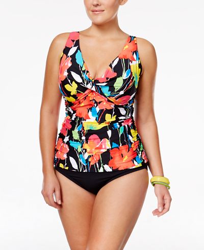 Anne Cole Plus Size Tankini Top & High-Waist Bottoms