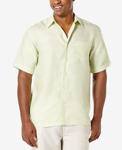 Cubavera Men's Crosshatch 100% Linen Short-Sleeve Shirt - Casual Button ...
