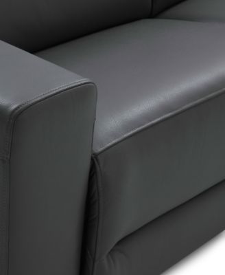 Nevio 3-pc Leather Sectional Sofa with Chaise, 1 Power Recliner and Articulating Headrests, Created for Macy's