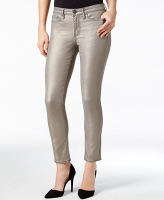 Calvin klein jeans Ultimate Gold Metallic Skinny Jeans in Metallic ...