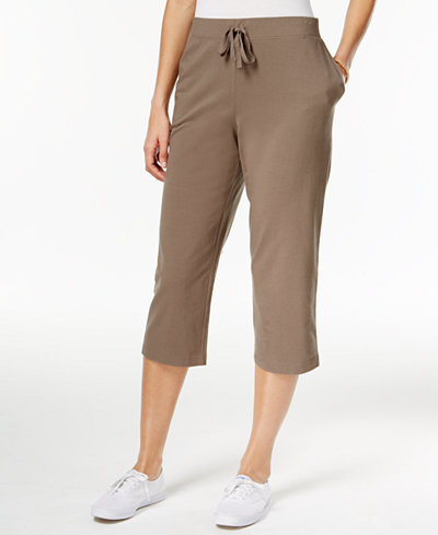 Karen Scott Pull-On Knit Capri Pants, Only at Macy's