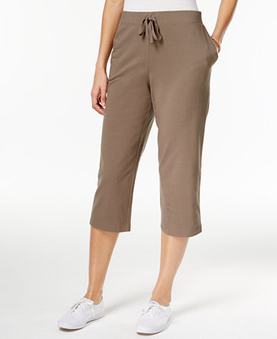 Karen Scott Pull-On Knit Capri Pants, Only at Macy's - Pants & Capris - Women - Macy's