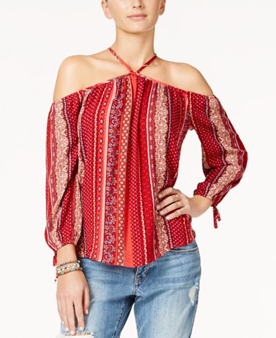 American Rag Printed Off-The-Shoulder Top, Only at Macy's