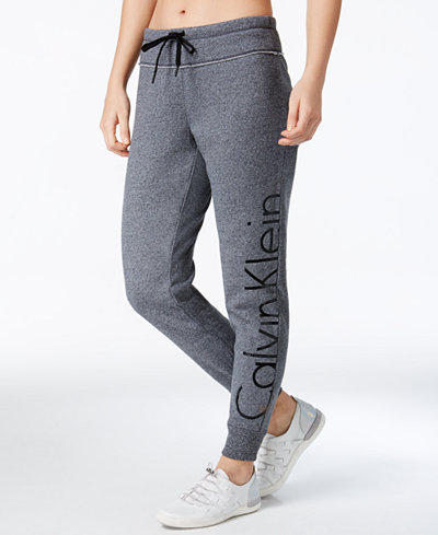 Calvin Klein Performance Logo Fleece Sweatpants - Pants - Women - Macy's