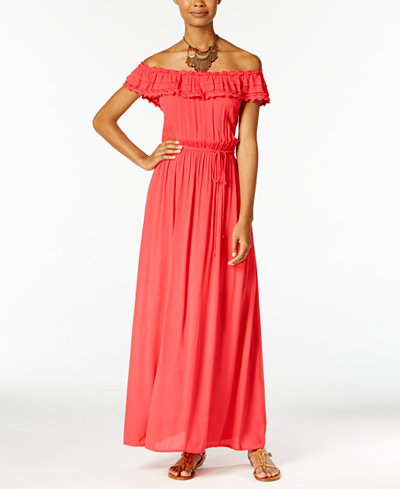 Speechless Off-The-Shoulder Maxi Dress