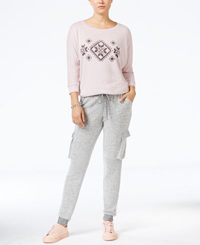Hippie Rose Juniors' Graphic Top & Jogger Pants