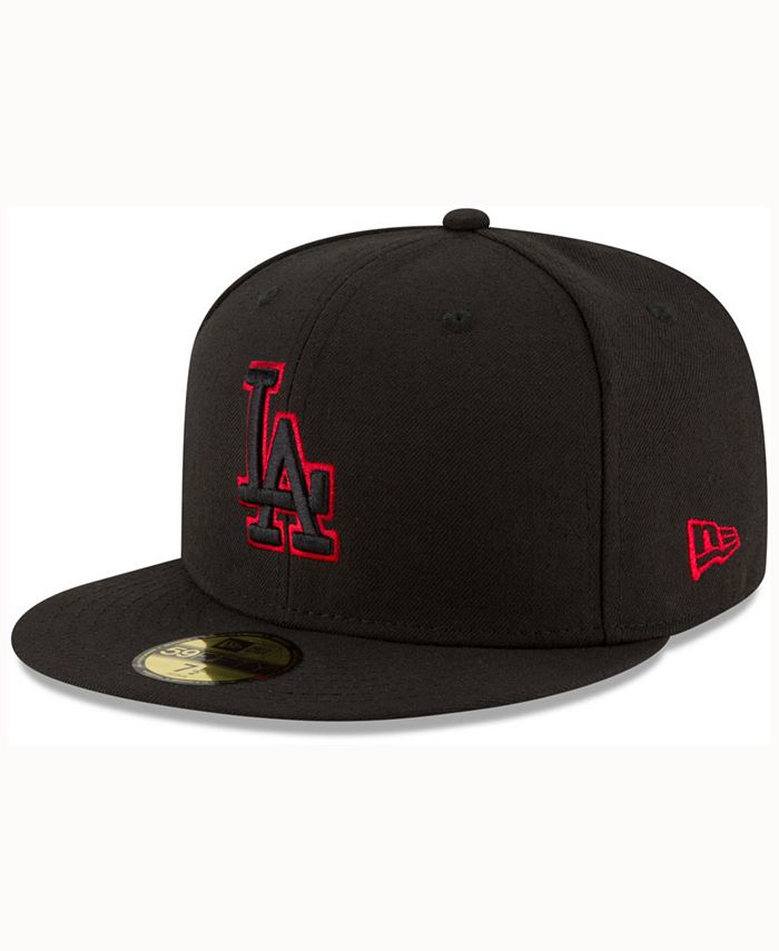 New Era Los Angeles Dodgers Black on Red 59FIFTY Cap - Macy's