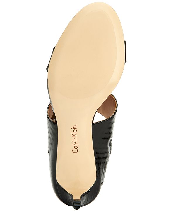 calvin klein women's cecily slip on heeled dress sandals