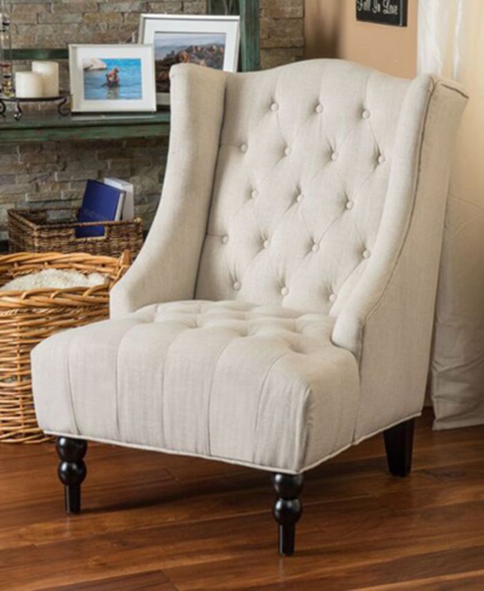Noble House - Fabyan High Back Wing Chair, Direct Ship