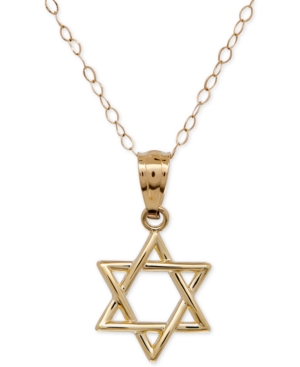 image of Children-s Star of David Pendant Necklace in 14k Gold