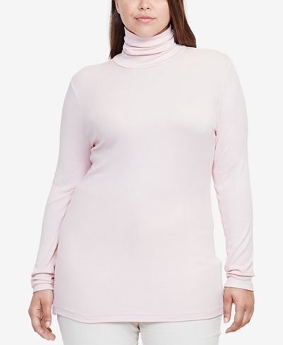 Lauren Ralph Lauren Plus Size Ribbed Jersey Turtleneck