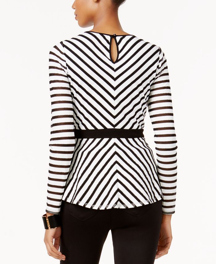 Thalia Sodi Striped Peplum Top Created for Macy s Macy s
