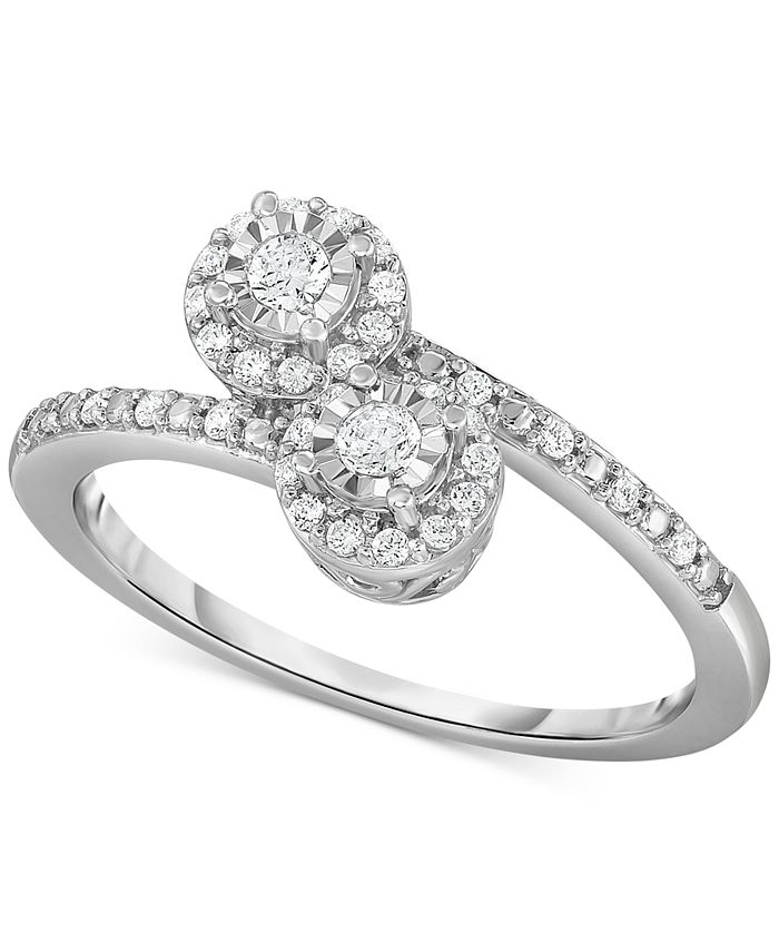 Promised Love Diamond Bypass Promise Ring (1/4 ct. t.w.) in Sterling