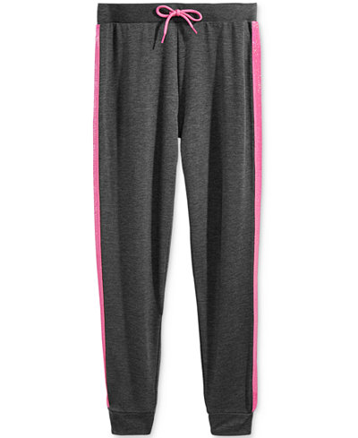 Ideology Sequin Tuxedo Stripe Jogger Pants, Big Girls (7-16), Only at Macy's