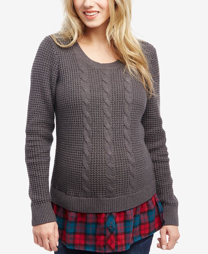 Motherhood Maternity CableKnit Sweater Macy's