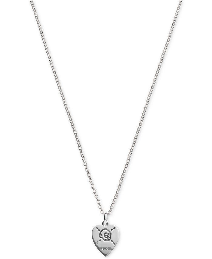 Gucci Men's Gucci Ghost Sterling Silver Pendant Necklace - Macy's