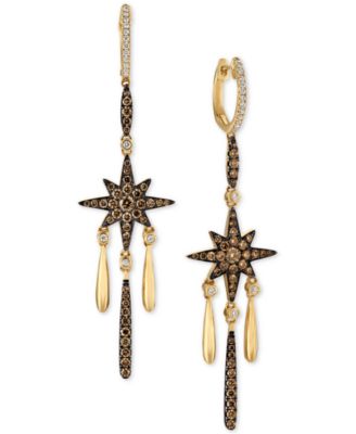 Le Vian Chocolatier® Diamond Star Dangle Drop Earrings (1-1/5 ct. t.w.) in 14k Gold