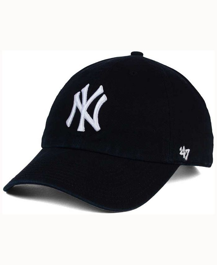 '47 Brand New York Yankees Black White CLEAN UP Cap - Macy's