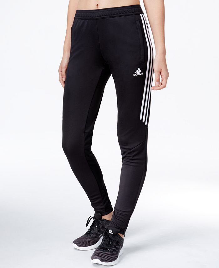 Adidas Track Pants Women Small (8-10) Stretch Black Climacool