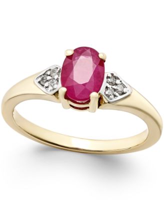 Macy's - Ruby (1 ct. t.w.) and Diamond Accent Ring in 14k Gold